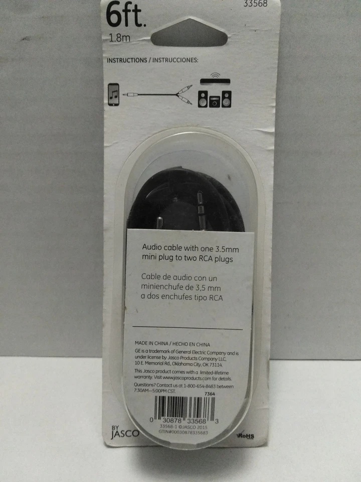 NEW Gaming Headset Splitter Cable 6'ft Male 3.5mm to RCA for Xbox Series Or Cell - Image 2 of 2