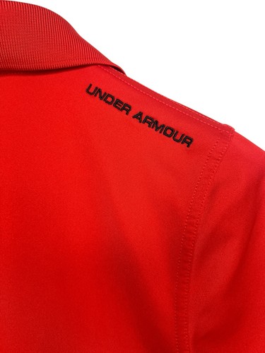 Under Armour Heat Gear Match Play Golf Polo Shirt Boys Size Med Loose Orange - Picture 7 of 11