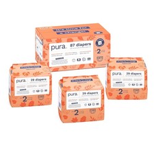 Pura Hypoallergenic Baby Diapers Size 2 87 Count 3 Pack