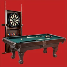 NEW Barrington Billiards Ball And Claw Leg 90" Pool Table Cue Rack Dartboard