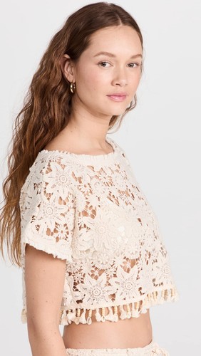 Just BEE Queen Women's Rosie Top Cover Up Natural Tan Size XS - Picture 4 of 6