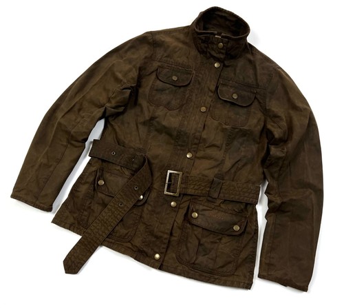 Auth Women's Barbour Belted Utility Brown Waxed Cotton Jacket - UK12 US8 EU38 - Picture 4 of 17
