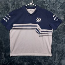 Scuderia AlphaTauri Shirt Womens XXL Navy Blue & White 2022 F1 Team 1/4 Zip Polo