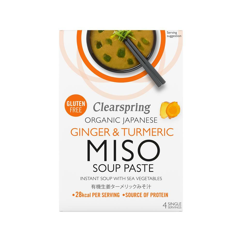 Clearspring Organic Japanese Ginger & Turmeric Instant Miso Soup 60g (Pack of 8)