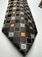 Bergamo New York Tie Browns/Squares 58”x4” Necktie