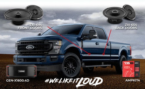 Ford F-350 Crew Cab 2015-2020 DS18 Car Door Speakers & Amplifier Better Package - Picture 7 of 7
