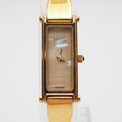 GUCCI グッチ　1500L レディース　ゴールド　シェル　① Very good] GUCCI 1500L Watch Gold Square Dial Swiss Rectangle