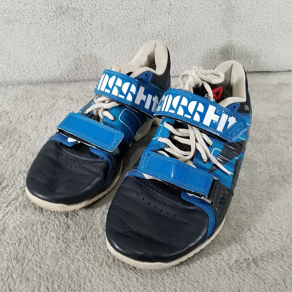 Reebok Crossfit Shoes Mens Blue White Straps Workout Weightlift