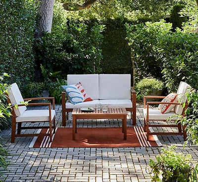 John Lewis Anyday 4-Seater Garden Lounging Table Chairs Set