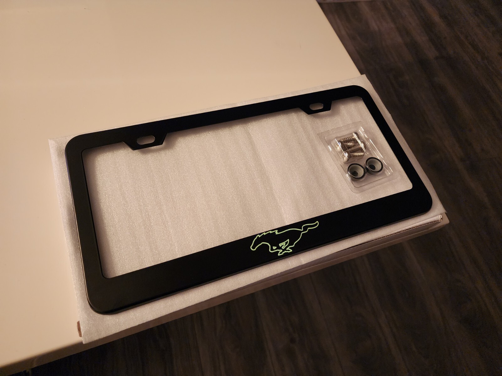 Green Mustang License Plate Frame tag Cover Mach E Style eBay