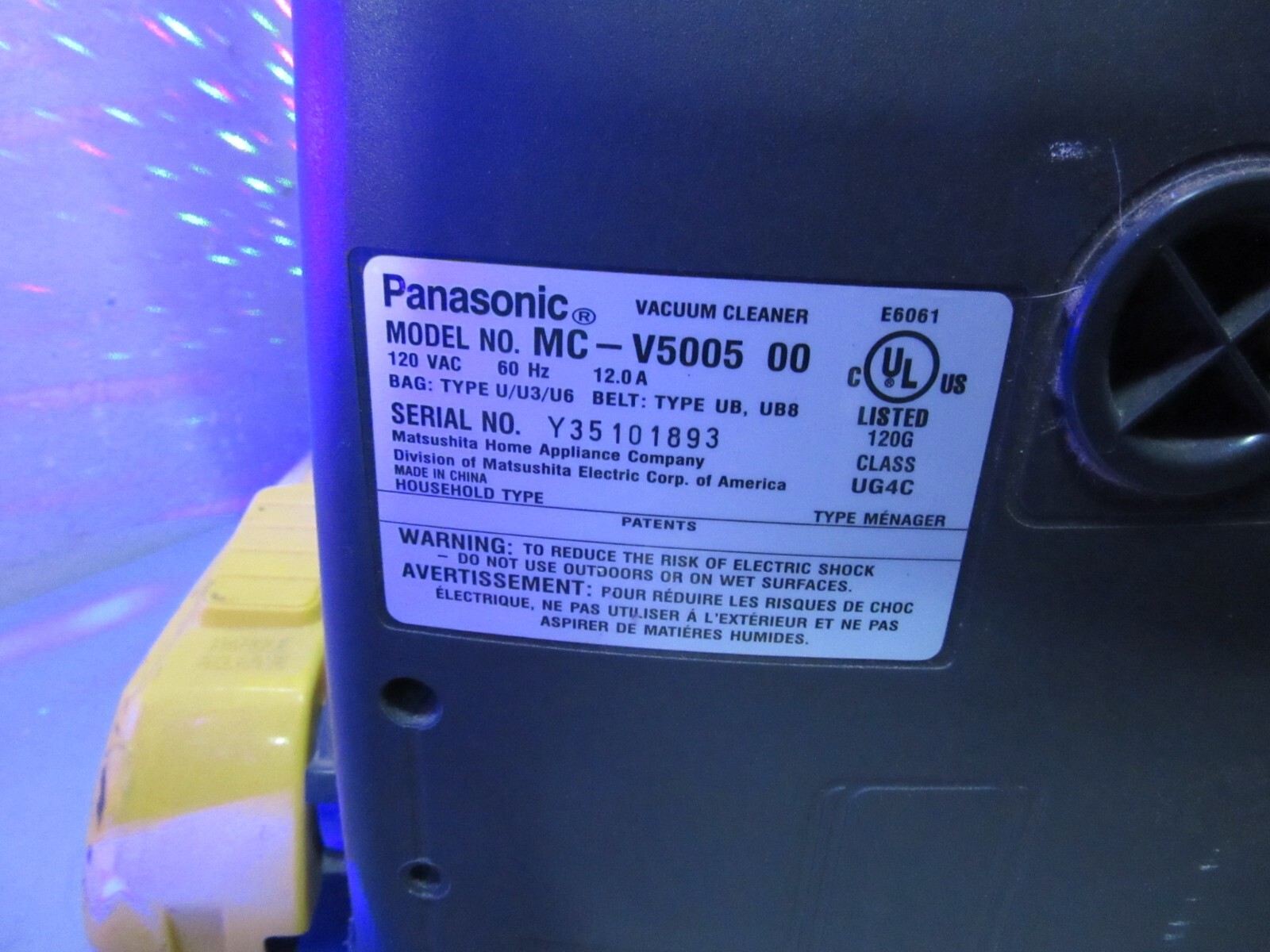 Panasonic MCV5005 12 AMP Upright Vacuum Cleaner FREESHIP eBay