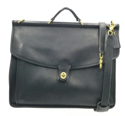 Coach 1327 313 Vintage Black Briefcase/Laptop Bag w/Turnlock