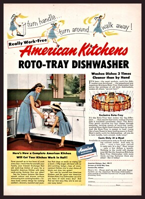 1953 AMERICAN KITCHENS Roto Tray Dishwasher Mid-Century Kitchen