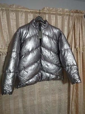 mens silver bubble jacket
