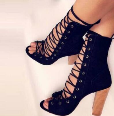 chunky heel booties open toe