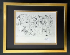JOAN MIRO 1971 BEAUTIFUL SIGNED PRINT MATTED 11 X 14 + BUY IT NOW!! LIST $695 