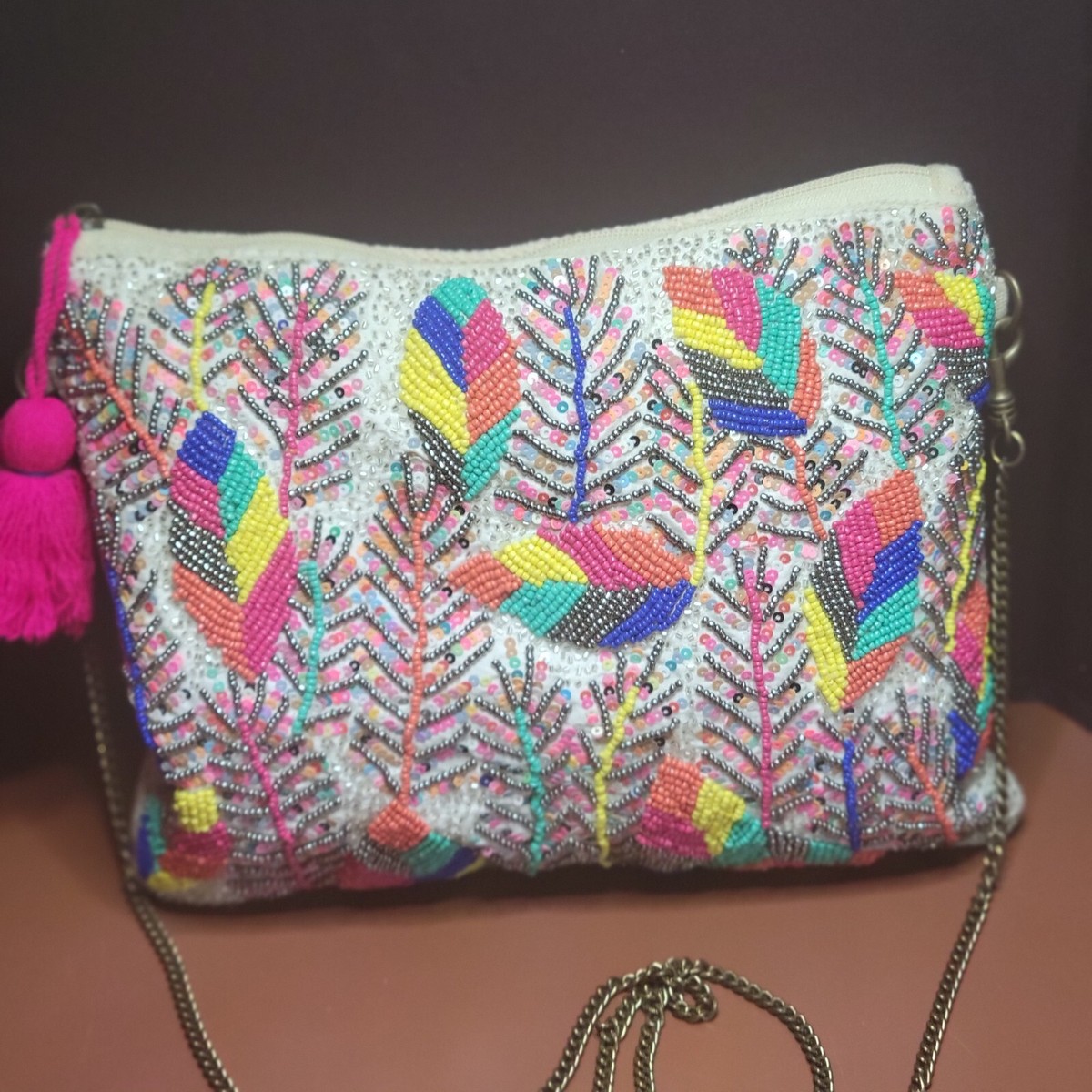 Camel Threads Totes & Toes Beaded Leafy Purse | eBay display picture 1