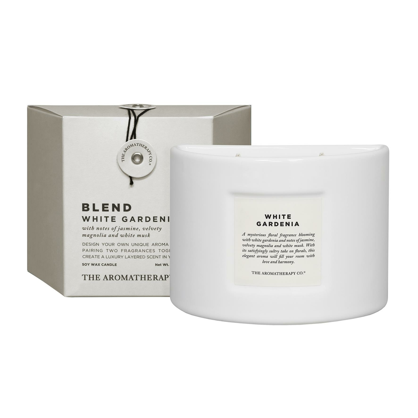 Aromatherapy Gardenia Jasmine Magnolia Musk Scent Essential Oil Soy Wax Candle