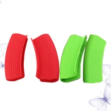 4 Pcs Silicone Hot Handle Holder Mini Oven Gloves Cooking Finger Grip