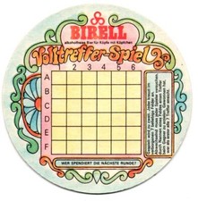 SCHWEIZ BRAUEREI HÜRLIMANN BIRELL BIER 1 BIERDECKEL 40-60 Jahre alt