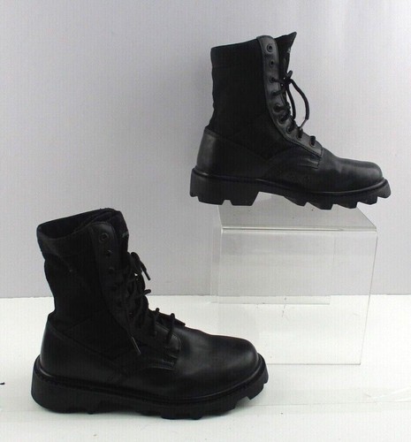 Brazos Black Leather Lace Up Round Toe 
