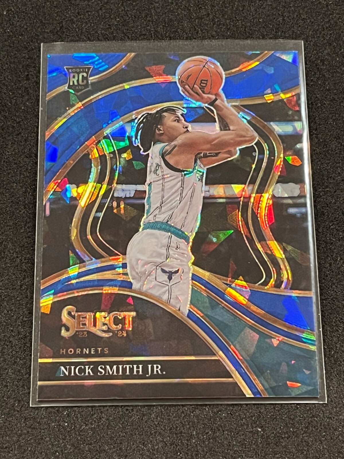 2023-24 Panini Select Nick Smith Jr Courtside Blue Cracked Ice Prizm Rookie #293