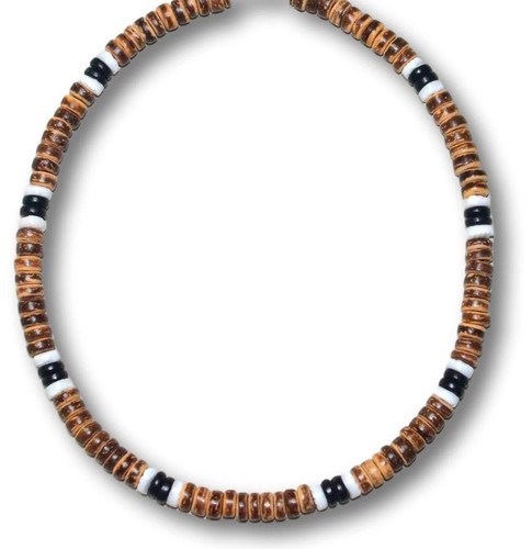 Collar con cuentas de cáscara de coco geométrico tribal étnico bohemia para hombre joyería - Imagen 54 de 115