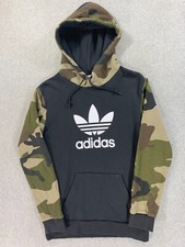 Adidas Camouflage Cotton Blend Athletic Fit Hoodie Sweatshirt Men's Small 