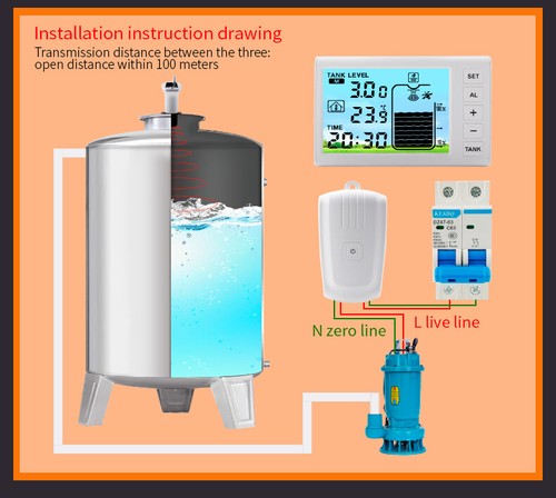 Ultrasonic Level Sensor Ultrasonic Water Tank Liquid Depth Level Meter Gauge O4U - Picture 7 of 12