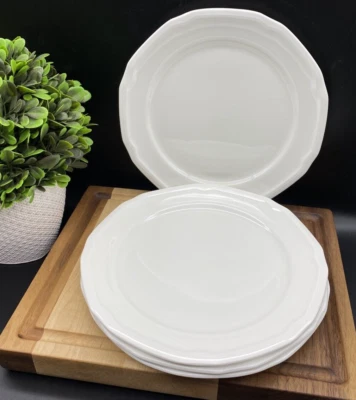 Mikasa Porcelain ANTIQUE WHITE 8.5" Salad Plates (SET OF 4) NEW