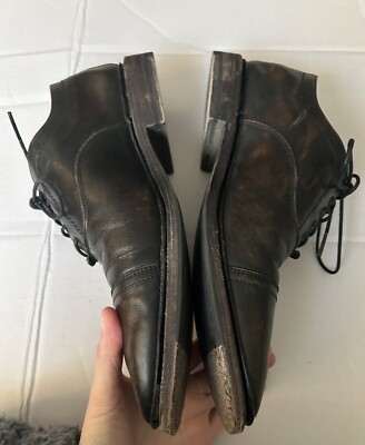 Frye Paul Bal Antique Finish Cap Toe Leather Dress Shoes  display picture 1