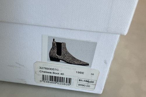 celine leopard print chelsea boots 38 