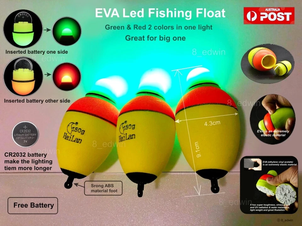 Bobber elétrica brilhante luz LED pesca flutuante squid snapper Kingfish Mulloway - Imagem 4 de 4