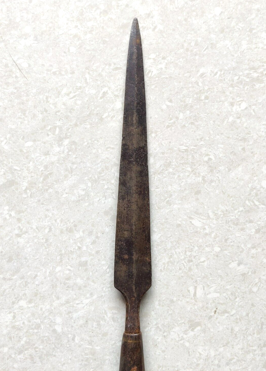 18c Antique Iron Spear Head Original Old Rare Collectible 16