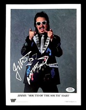 WWE JIMMY HART SIGNED 8.5X11 ORIGINAL PROMO PHOTO WITH PSA COA FROM 1989 RARE