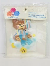 Vintage DOLLY Brand Switch Plate - Nursery Light Cover Bear on Cloud w/ Stars
