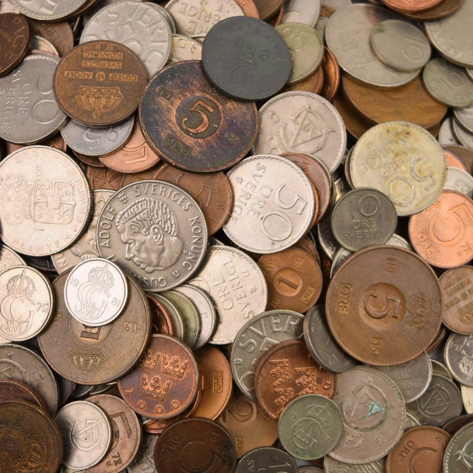 HUGE MIXED SWEDEN COINS SWEDISH ORE KRONA SVERIGE 4 POUNDS (1.8KG) - Image 3 of 4