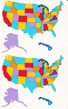 Mrs. Grossman's Giant Stickers - United States Map - Hawaii, Alaska - 2 Strips