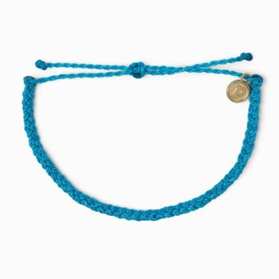 PURA VIDA SOLID MINI BRAIDED BRACELET 🦋 NEON BLUE🦋 ‼️FREE SAME