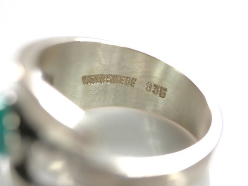 Vintage-Damenring - WORPSWEDE - mit Türkis besetzt - 835er Silber - Bild 8 von 8