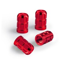 Tire Valve Stem Caps, 4 PCS/Pack, Silver, Aluminum Tire Cap Set, Universal Red