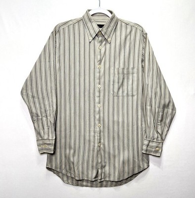 Zegna S Long Sleeve Casual Button Up Striped Multicolor Men's Size Small 