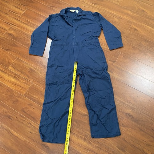 CE Schmidt Coveralls Mens Large Short Durable Jumpsuit Workwear Navy Blue Cotton - Picture 13 of 20