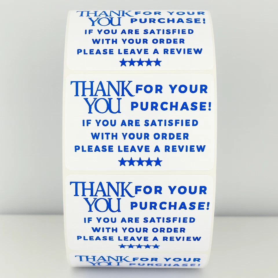 Pegatina de agradecimiento, por favor deje una reseña de 5 estrellas PEGATINAS SOBRE SELLOS Foto 2 de 4