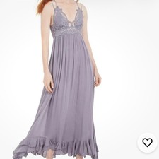 Free People Adella Lace Maxi Dress Slate Gray