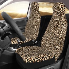 Car Seat Covers Set of 2 Car Accessories, Cheetah Print Car Seat Leopard