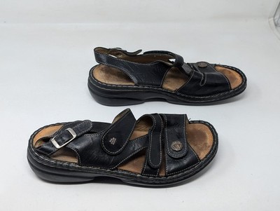 Finn Comfort Black Leather Gomera Size 39 D US 8/8.5 Women s Sandals Strappy