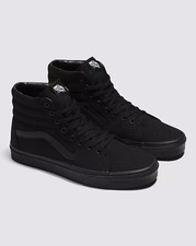 Vans Sk8 Hi Black All Canvas High Top VN000TS9BJ4 WOMen US8.5