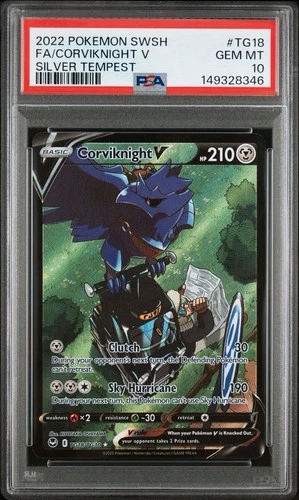 PSA 10 Corviknight V TG18/TG30 Pokemon TCG 2022 Silver Tempest Trainer Gallery