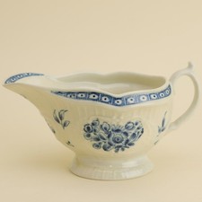 Dr Wall Period Worcester Moulded Floral Sprig Sauce Boat or Milk Jug Restored